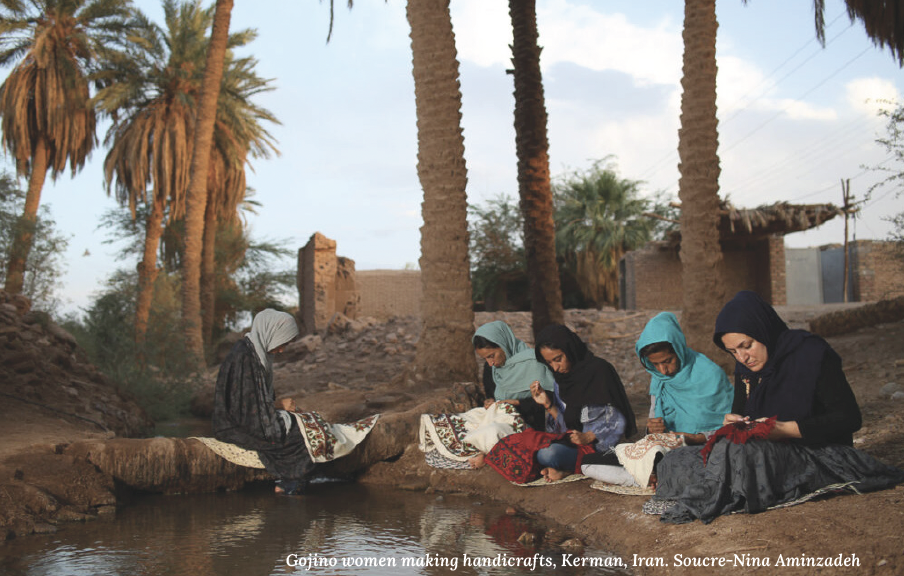 Gojino women making handicrafts, Kerman, Iran. Soucre-Nina Aminzadeh.png