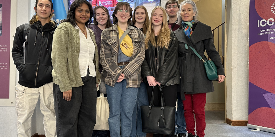 On 18 February 2025, ICCROM welcomed students from the Architectural Conservation and Sustainability Program at Carleton University’s Azrieli School of Architecture and Urbanism in Ottawa, Canada. They were accompanied by Professor Lyette Fortin, an alumna of ICCROM’s 1986 Architectural Conservation (ARC) course.