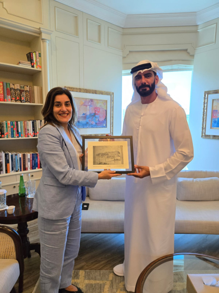 On 26 November 2024, ICCROM’s Director-General, Aruna Francesca Maria Gujral, met with H.E. Sheikh Salem bin Khalid Al Qassimi, Minister of Culture of the United Arab Emirates, at the Ministry's headquarters in Abu Dhabi.