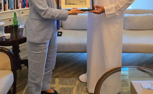 On 26 November 2024, ICCROM’s Director-General, Aruna Francesca Maria Gujral, met with H.E. Sheikh Salem bin Khalid Al Qassimi, Minister of Culture of the United Arab Emirates, at the Ministry's headquarters in Abu Dhabi.